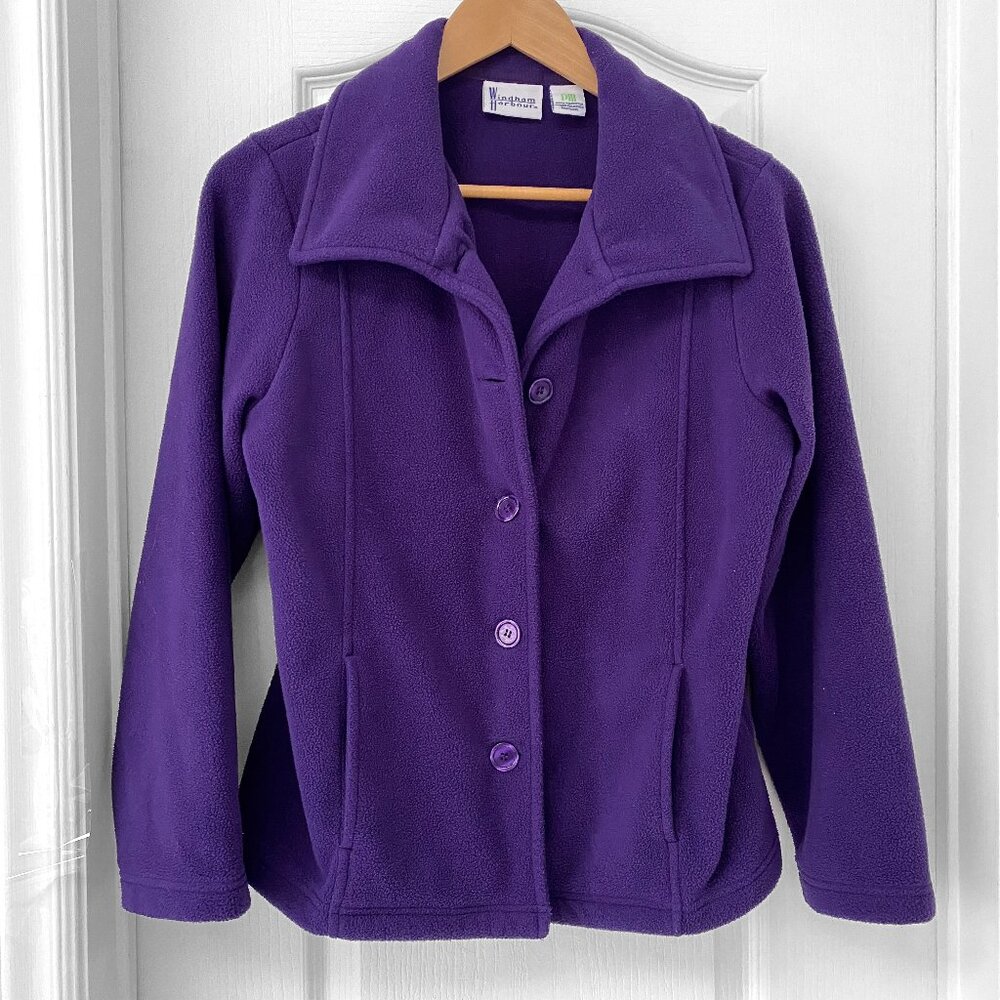 Windham Harbour Purple Fleece Jacket Women's MP | Button Front Shacket